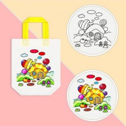 24 Styles Cute Cartoon Coloring Goodie Bags Reusable Coloring Carnival Art Party Favor Bags for Color Your Own Goodie Bags fo...