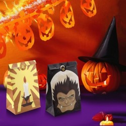 Halloween Treats Bags - 48 PCS Halloween Goody Bags with Halloween Candy Bags Stickers For Halloween Party Favors Halloween P...