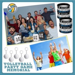 98 Pcs Volleyball Party Supplies Volleyball Party Favor Set 12 Volleyball Keychain 12 Volleyball Motivational Silicone Wristb...