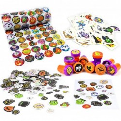 Over 600 Pieces Halloween Craft Assortment Kit Including Halloween Temporary Tattoos Halloween Stickers Halloween Stampers Fo...