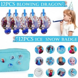 Frozen Birthday Party Favors Set - 110Pcs Gifts for kids Included Paper Treat Bags Bracelets Stickers Button Pins Party blowe...