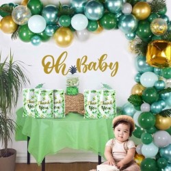 50Pcs Sage Green Baby Shower Party Favors Bags Thank You Candy Treat Bags with Handles Eucalyptus Greenery Gift Plastic Bags ...