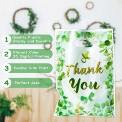 50Pcs Sage Green Baby Shower Party Favors Bags Thank You Candy Treat Bags with Handles Eucalyptus Greenery Gift Plastic Bags ...