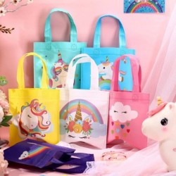 24 Pieces Unicorn Party Favor Bags Non Woven Gift Bags with Handles Unicorn Goodie Treat Candy Bags Reusable Rainbow Tote Bag...