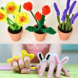 100Pcs Pipe Cleaners Craft Set 10 Colors Chenille Stem Pipe Cleaners Craft Supplies for DIY Crafts Arts Wedding Home Party Ha...