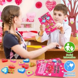 10 Pack Valentines Day Gifts Kids Valentines Day Cards Heart Mini Erasers Valentine Exchange for Classroom Prizes School Supp...