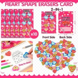 10 Pack Valentines Day Gifts Kids Valentines Day Cards Heart Mini Erasers Valentine Exchange for Classroom Prizes School Supp...