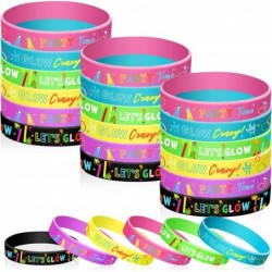 36 Packs Glow in The Dark Bracelets Neon Party Favors Wristband Silicone Glow Bracelets for Party Favors Glow in The Dark Par...