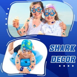 58 Pcs Shark Party Favors Include Shark Party Paper Glasses Shark Eyeglasses Frame Shark Slap Bracelets Shark Temporary for O...