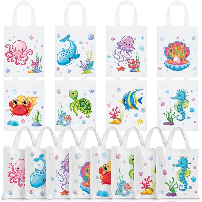 24 Pcs Under the Sea Party Goodie Bags Marine Sea Life Animals Party Favors Marine Themed Party Treat Bags Non Woven for Baby...