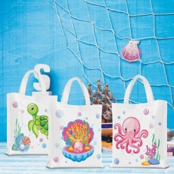 24 Pcs Under the Sea Party Goodie Bags Marine Sea Life Animals Party Favors Marine Themed Party Treat Bags Non Woven for Baby...