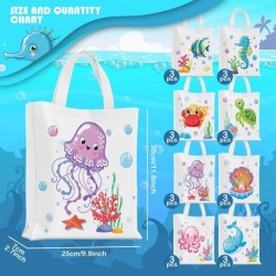 24 Pcs Under the Sea Party Goodie Bags Marine Sea Life Animals Party Favors Marine Themed Party Treat Bags Non Woven for Baby...