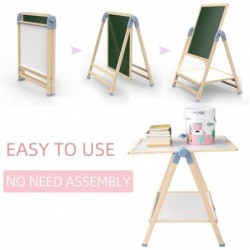 Kids Art Easel Deluxe Standing Easel Set Adjustable Art Table Magnetic Dry Erase Board&Chalkboard Double Sided Stand 360°Rota...