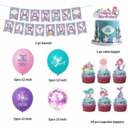 Mermaid Birthday Party Decorations and Supplies for Girls The Little Mermaid Decor Set Includes Banner Balloons Cupcake Toppe...