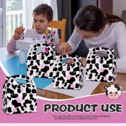 Pink Cow Farm Animal Party Favor Treat Boxes Cow Print Paper Gift Box Cow Party Favor Box Cow Birthday Goodie Box for Girls P...