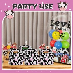 Pink Cow Farm Animal Party Favor Treat Boxes Cow Print Paper Gift Box Cow Party Favor Box Cow Birthday Goodie Box for Girls P...