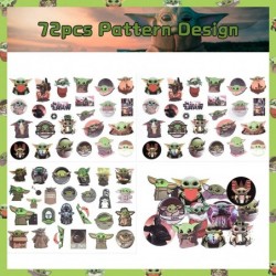 108 Pcs Baby Yoda Birthday Party Favors Kids' Party Supplies Include 12 Bracelets 12 Keychain 12 Button Pins 72 Individual Pa...