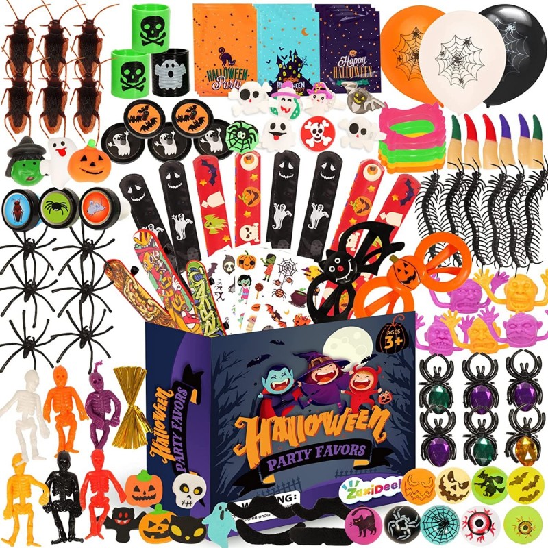 120PCS Halloween Party Favors for Kids and Adults Halloween Party Supplies Trick or Treat Bucket Toy Halloween Party Decorati...