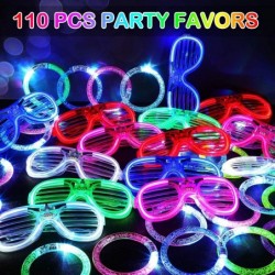 Flashing Party Supplies Light up Glasses110 Pieces Glow Sunglasses Flashing Glow in the Dark Bracelets for Kids Adult Rave Ca...