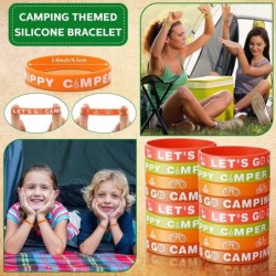 130 Pcs Camping Party Favors Kids Camping Birthday Decor with Silicone Bracelets Mini Compass Mini Flashlight Keychains Stick...