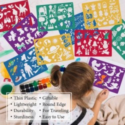 Drawing Stencils for Kids 30 Pcs Colorful Plastic Art Stencil Drawing Kit with 450+ Shapes for Boys Girls Art Craft Gift Keep...