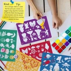 Drawing Stencils for Kids 30 Pcs Colorful Plastic Art Stencil Drawing Kit with 450+ Shapes for Boys Girls Art Craft Gift Keep...