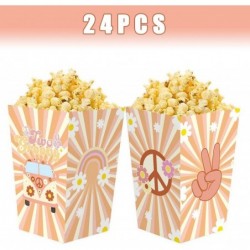 24PCS Two Groovy Popcorn Box Retro Hippie Boho Girl Party Favor Bags Party Gift Goody Treat Candy Popcorn Box for Baby 2 Year...