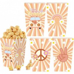 24PCS Two Groovy Popcorn Box Retro Hippie Boho Girl Party Favor Bags Party Gift Goody Treat Candy Popcorn Box for Baby 2 Year...