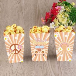 24PCS Two Groovy Popcorn Box Retro Hippie Boho Girl Party Favor Bags Party Gift Goody Treat Candy Popcorn Box for Baby 2 Year...