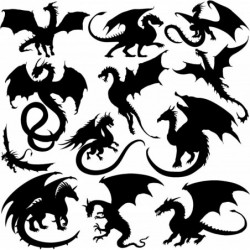 24 Pcs Dragon Party Cutout Paper Halloween Dragon Party Decoration Dragon Birthday Party Supplies Dragon Wall Decor for Kids ...