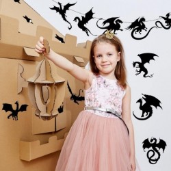 24 Pcs Dragon Party Cutout Paper Halloween Dragon Party Decoration Dragon Birthday Party Supplies Dragon Wall Decor for Kids ...