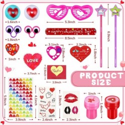 240 Pack Valentine's Day Gift Prizes for Kids Classroom Valentines Party Favors Set for School Gift Exchange Cards Heart Glas...