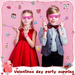 240 Pack Valentine's Day Gift Prizes for Kids Classroom Valentines Party Favors Set for School Gift Exchange Cards Heart Glas...