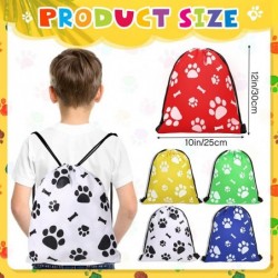 20 PCS Paw Print Drawstring Bags Reusable Paw Party Favor Supplies Puppy Gift Bag Dog Paw Drawstring Backpacks Candy Goodies ...