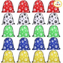 20 PCS Paw Print Drawstring Bags Reusable Paw Party Favor Supplies Puppy Gift Bag Dog Paw Drawstring Backpacks Candy Goodies ...