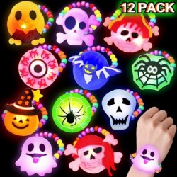 12 Pack Halloween LED Beaded Bracelets Halloween Gifts Toys Party Favors for Kids 12 Styles Halloween Trick or Treat Goodies ...