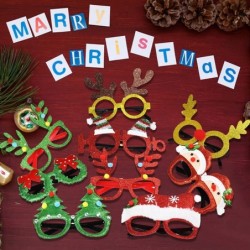 9 Pcs Christmas Glasses Glitter Party Glasses Frames Christmas Decoration Costume Eyeglasses for Christmas Party Holiday Favo...