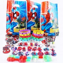 Superhero Spider Birthday Party Favors Supplies Set Include 10 Button Pins 10 Key Chains 10 Silicone Bracelets 50 Stickers $3...