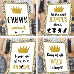 Wild One Party Favors - Party Food Sign - Size 8 X 10 inch Set of 5 Wild one Themed First Birthday Party Decoration Sign $24....