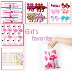 Flamingo Party Favors Supplies for Kids- Flamingo Bracelets Rings Necklaces Keychains Hair Clips Stickers Gift Bags Flamingo ...