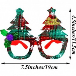 12 Pack Christmas Glasses Sets Creative Funny Eyeglasses Frame Christmas Costume Glasses Glitter Design Santa Party Glasses A...