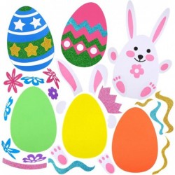 6 Pieces Easter Crafts Kits Easter Foam Stickers Sets Easter Eggs DIY Egg Shaped Foam for Easter Basket Stuffers Easter Craft...