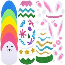 6 Pieces Easter Crafts Kits Easter Foam Stickers Sets Easter Eggs DIY Egg Shaped Foam for Easter Basket Stuffers Easter Craft...