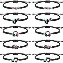 10 Pcs Music Party Favors Bracelets Music Party Decorations Bracelets Music Wristband Braided Bracelets 80s 70s 60s 50s Rock ...