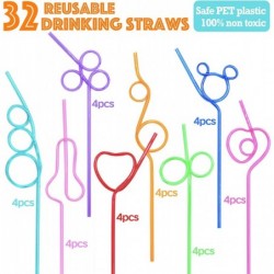 Valentines Day Cards with 32 Pack of Crazy Loop Reusable Drinking Straws for kids Bulk Valentine Exchange Cards for Girls Boy...