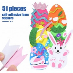 6 Pieces Easter Crafts Kits Easter Foam Stickers Sets Easter Eggs DIY Egg Shaped Foam for Easter Basket Stuffers Easter Craft...