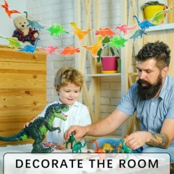 4 Pcs Watercolor Dinosaur Banner Garland Dinosaur Party Decorations for Birthday Party Boys Kids Dino Theme Party Supplies Wa...