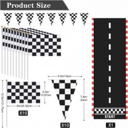 Racing Car Party Decorations Supplies 6.6 x 2 Ft Long Racetrack Floor Running Mat 6.6 Feet Checkered Racing Pennant Banner 10...