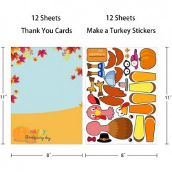 Thanksgiving Crafts for Kids 24 Sheets Make-A-Turkey Face Stickers with Cardboards 8"x 11" Turkey Sticker for Thanksgiving Pa...