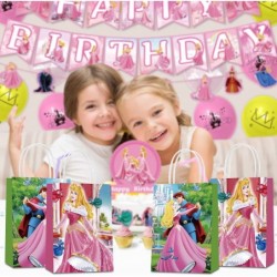 16 Pcs Sleeping Beauty Gift Bags Party Favor Bags for Princess Aurora Theme Birthday Party Decorations Goody Bags Candy Sleep...